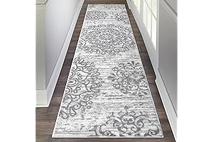 HEBE Long Area Rug 2'x8' Washable Vintage Distressed Carpet