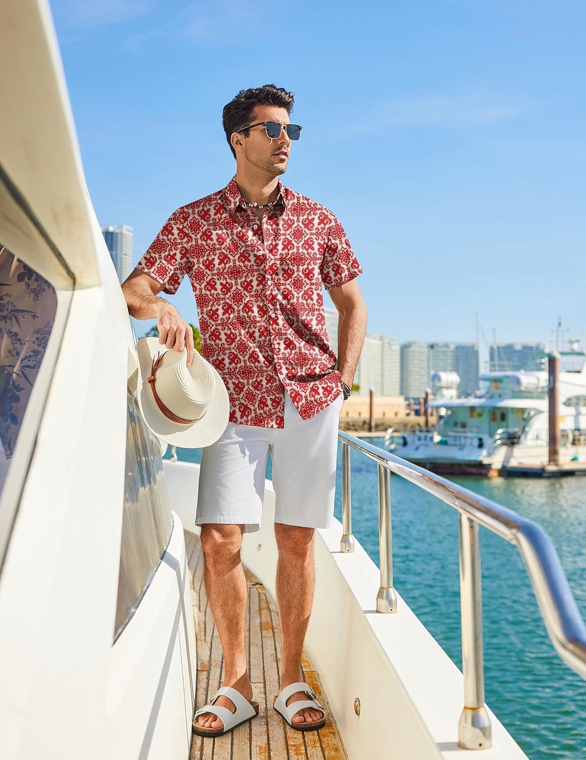 COOFANDY Mens Hawaiian Shirt Short Sleeve Button Down Beach Vacation Shirt Retro Summer Tropical Shirts - Image 2