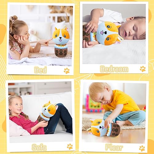 Miniatura 5 de Almohada de felpa Corgi Boba de 12 pulgadas, regalo para el día de San Valentín, animal de peluche suave para abrazar, juguete de peluche de anime