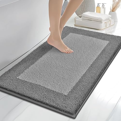 Miniatura 34 de Alfombras de baño de 24 x 60 pulgadas, antideslizantes, extrasuaves, absorbentes, lavables a máquina, de secado rápido, para suelo de baño, ducha,