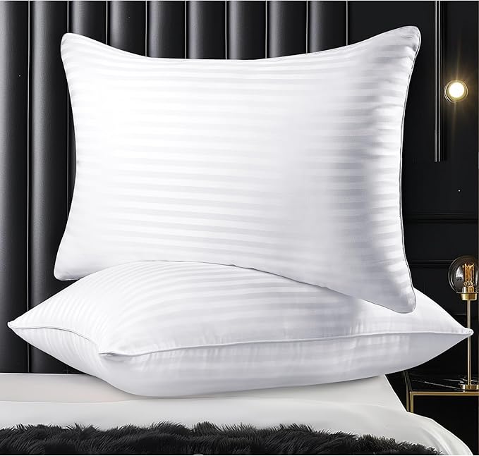 Hotel Collection Bed Pillows for Sleeping, Bed Pillows Queen Size Set Of 2,Gusseted Pillow for Back, Stomach or Side Sleepers