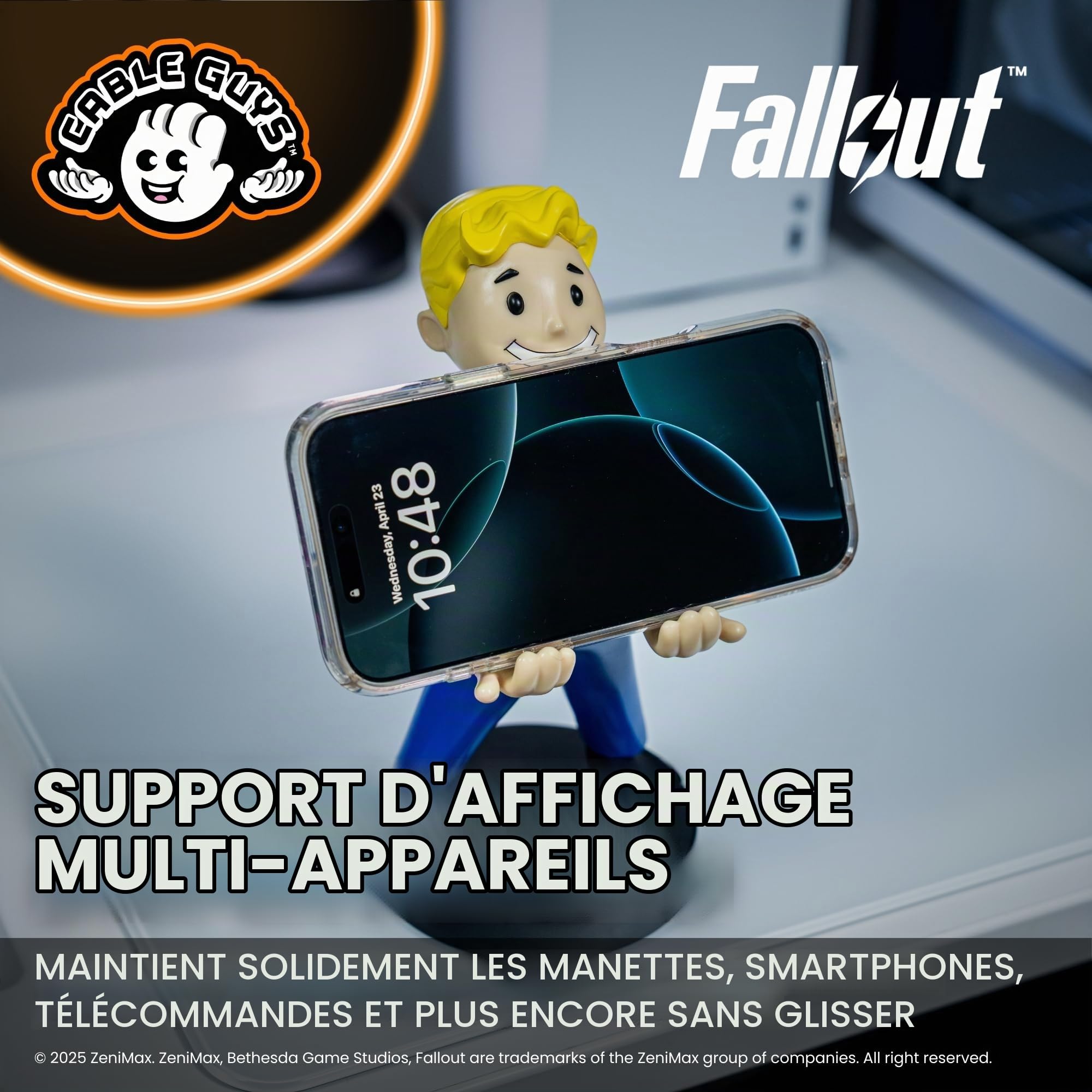 Cableguys Fallout Vault Boy Support Manette et Porte Telephone - Gaming Accessoire et Figurine pour Bureau et Gamer Setup, Compatible avec Xbox, PlayStation et la Plupart des Manettes