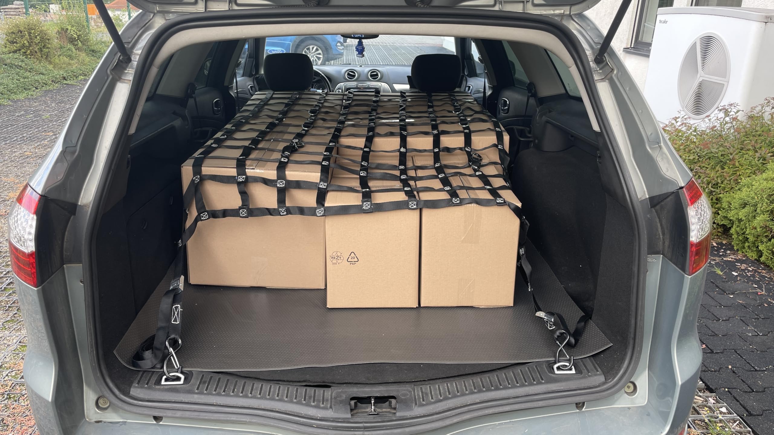 Gurtbandnetz | Bildung von Ladeeinheiten auf Paletten | Praktisches Gepäcknetz für das Auto. Ideal für den Transport. | Größe: L1775xB1400 mm | Farbe: schwarz