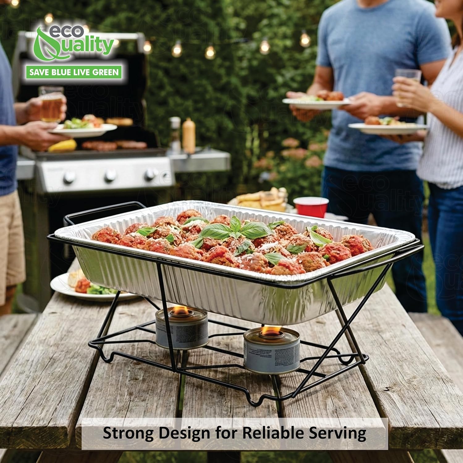 EcoQuality Full Size Black Wire Metal Chafing Rack – Buffet Serving, Catering, Parties, Events, Weddings, and Food Warmers – Durable Reusable Rack for Disposable Trays and Pans (10)