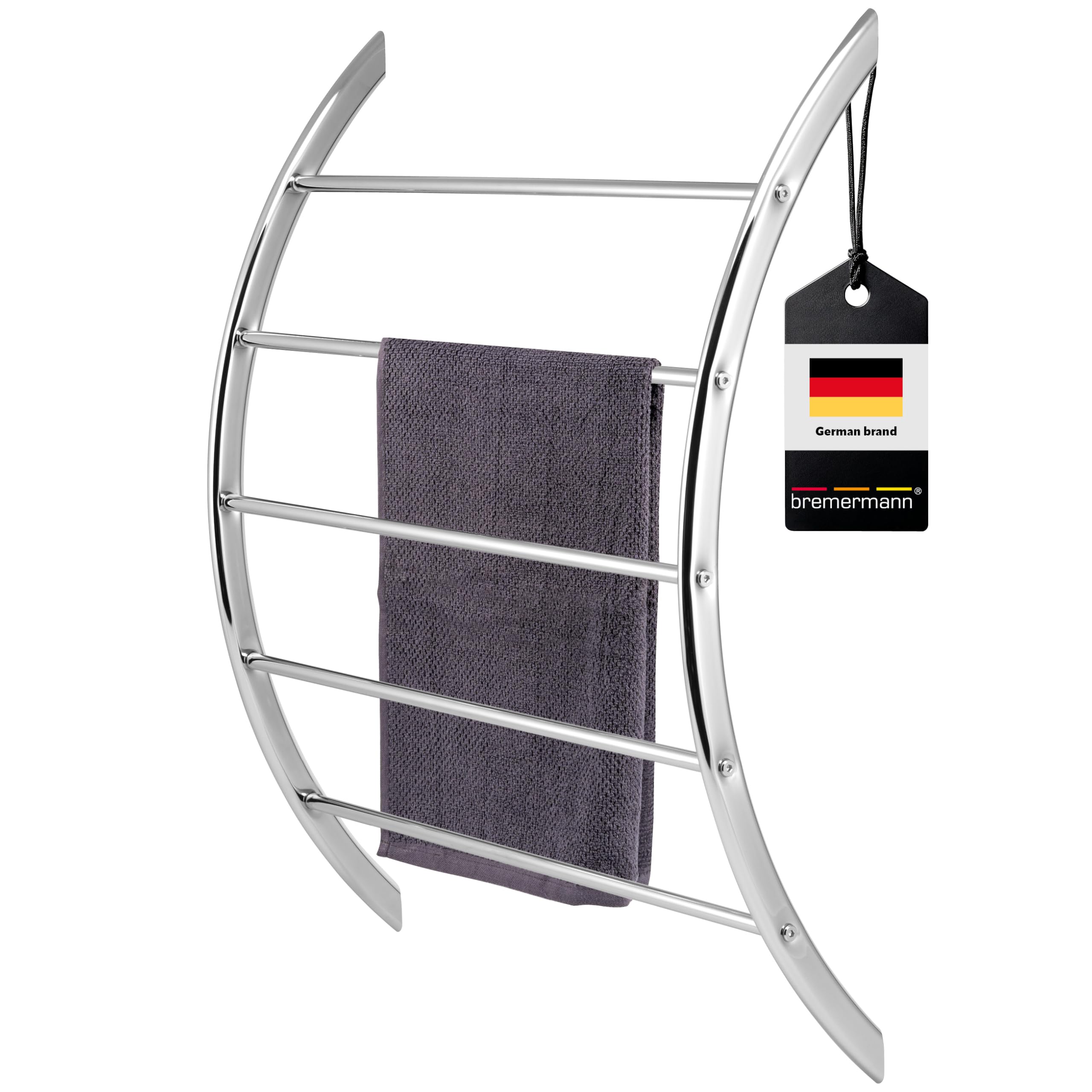 Bremermann Chromed Wall-Mounted Towel Rail With 5 Rails (Chromed)