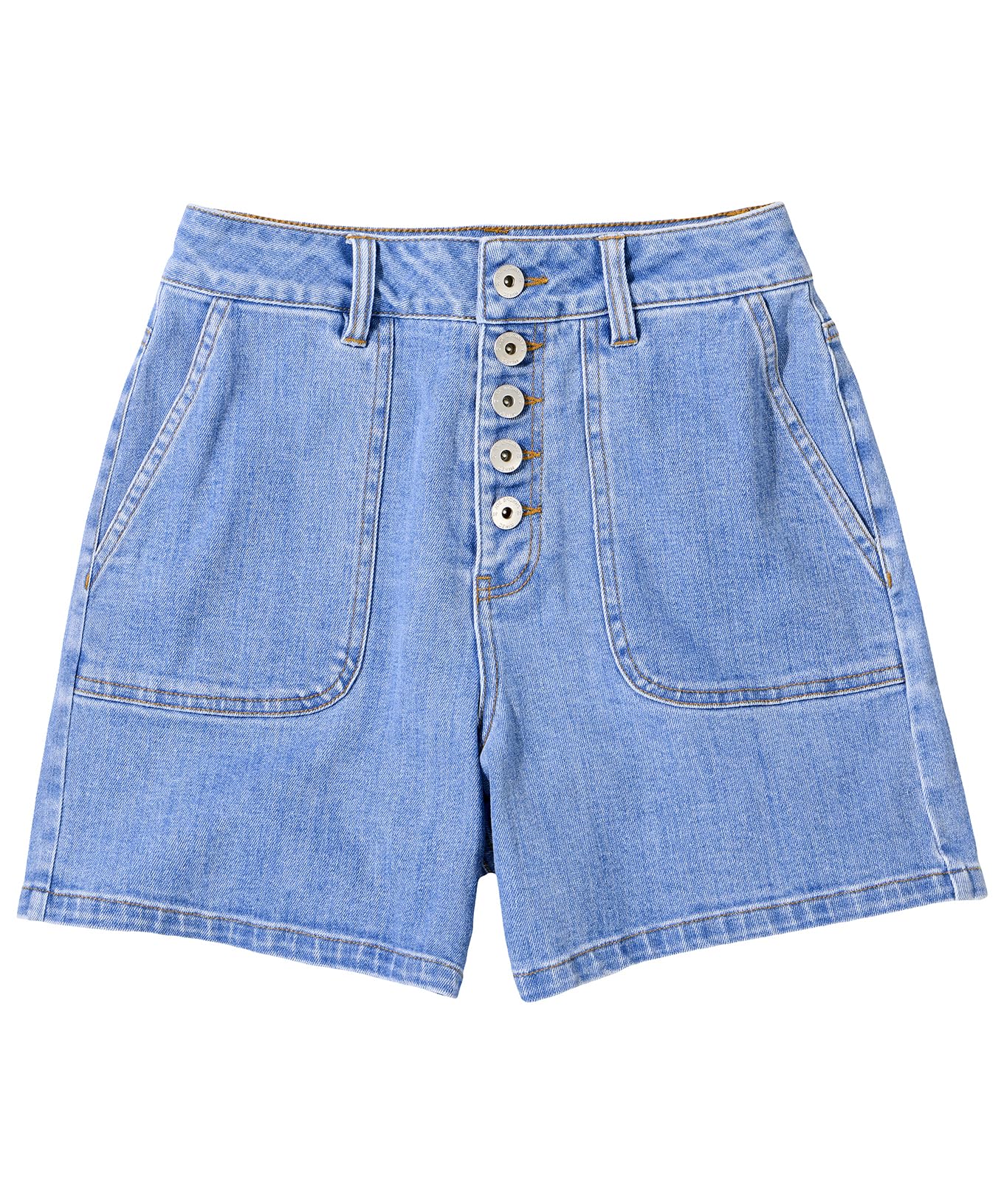 Joe Browns Women's Patch Pocket Mid-Wash Denim Shorts, Blue, 16