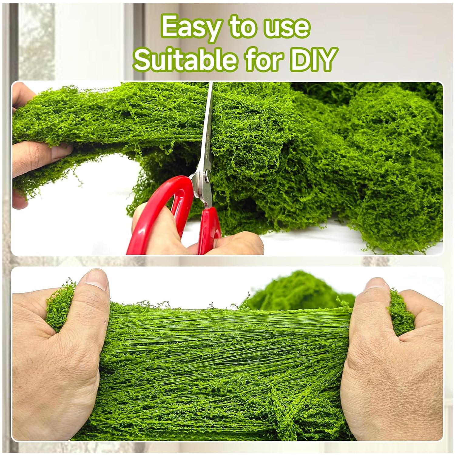 Mousse Artificielle Décoration - 200g Vert Foncé & Clair - Pour Créations DIY, Plantes Et Scènes De Noël - 6