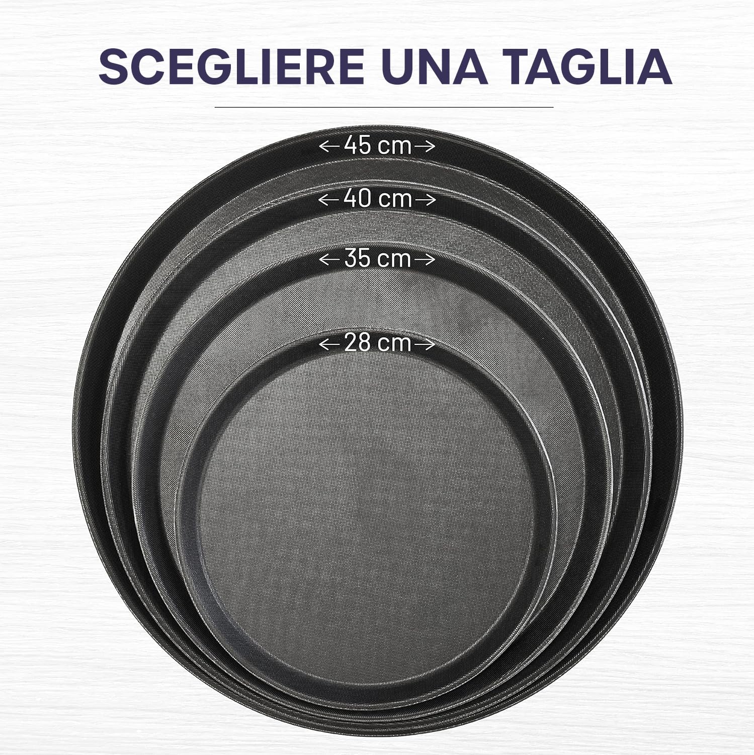 Relaxdays Vassoio Antiscivolo, Set Da 3, Rotondo 28 Cm, Da Portata