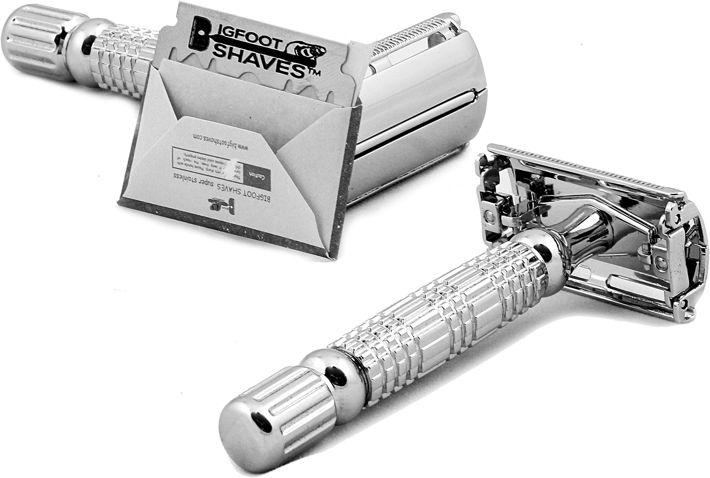 I Butterfly Open Double Edge Single Blade Safety Razor Kit I Classic Razor I Smooth Shave Without Razor Burns I Excellent Gift Idea I Includes Travel Case, Mirror & Blades I Silver