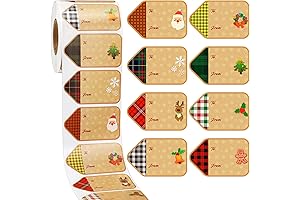 Christmas Gift Sticker Roll, 800 Pcs Self-Adhesive Christmas Name Stickers Santa Claus Elk