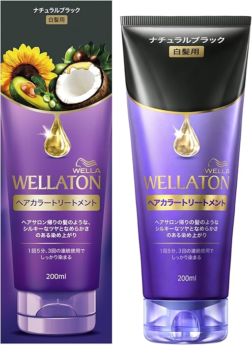 Amazon ウエラトーン ヘアカラートリートメント ナチュラルブラック 白髪用 ウエラトーン 白髪染め 通販