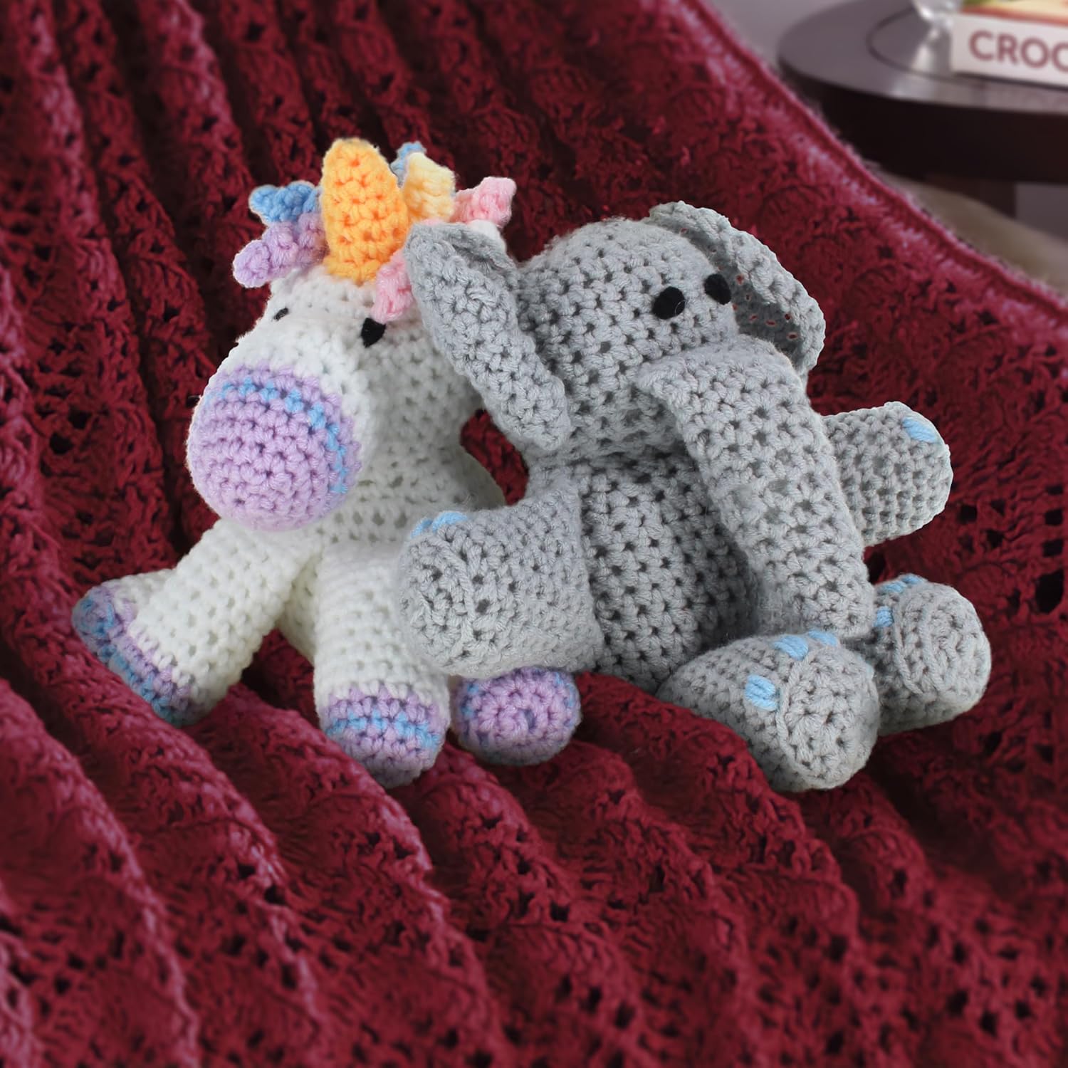 LEISURE ARTS - Crochet Kits, Friends Ernie Elephant, 3", Crochet Kit for Beginners, Complete Kit, Animal Kits, Animal Kit, DIY Amigurumi Kits