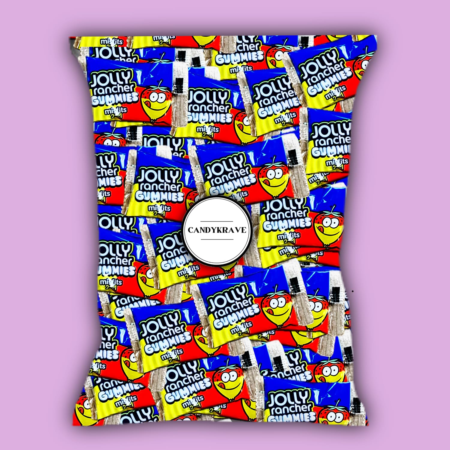 CandyKrave Jolly Ranchers Misfits - 2 Flavors in 1 Gummies - Snack Size Bag Individually Wrapped 2 Flavor Sour Jolly Ranchers Candy Gummy Bears Bulk - 2 pounds