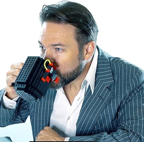 Miniatura 6 de DAYMOO Taza de café con diseño de ladrillo, tazas de café geniales para niños, creativas y novedosas, taza de café divertida para hombres, adultos,