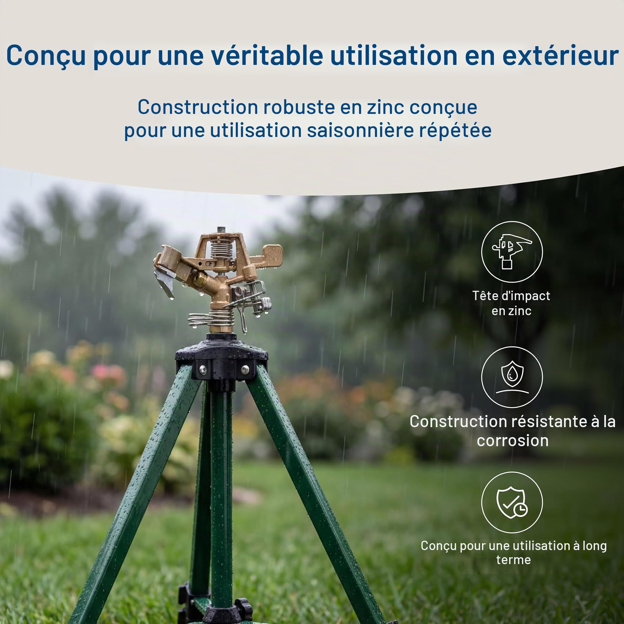 Orbit 56667 N Zinc Impact Sprinkler on Tripod Base