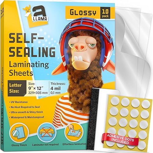 Hojas de laminación autoadhesivas mate, 9 x 11.5 pulgadas, 4 mil de grosor, acabado mate, adecuadas para hojas de laminación autosellantes de tamaño