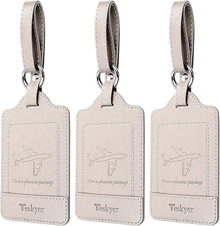 Amazon Co Jp Amazon限定ブランド Teskyer 荷物タグ ネームタグ スーツケースタグ 出張用タグ 番号札 バッグ用ネームタグ レザー 旅行タグ トラベル用 旅行手荷物 ラベル 紛失防止 三枚入り グレー シューズ バッグ