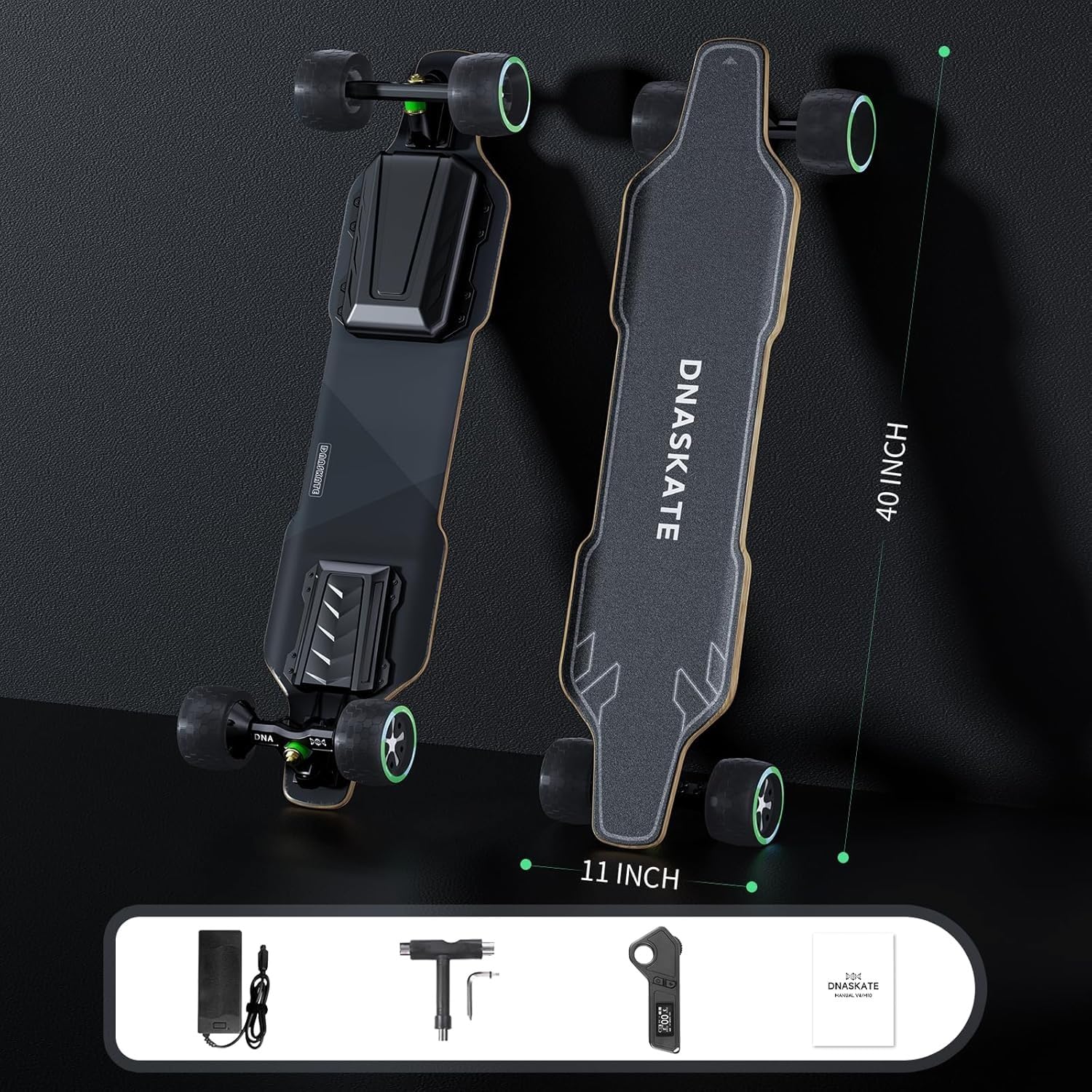 V4 - Patineta eléctrica con control remoto, velocidad máxima de 28 Mph, rango de 22 millas, motor de cubo de 1000 W, monopatín de longboard para adultos y adolescentes 5