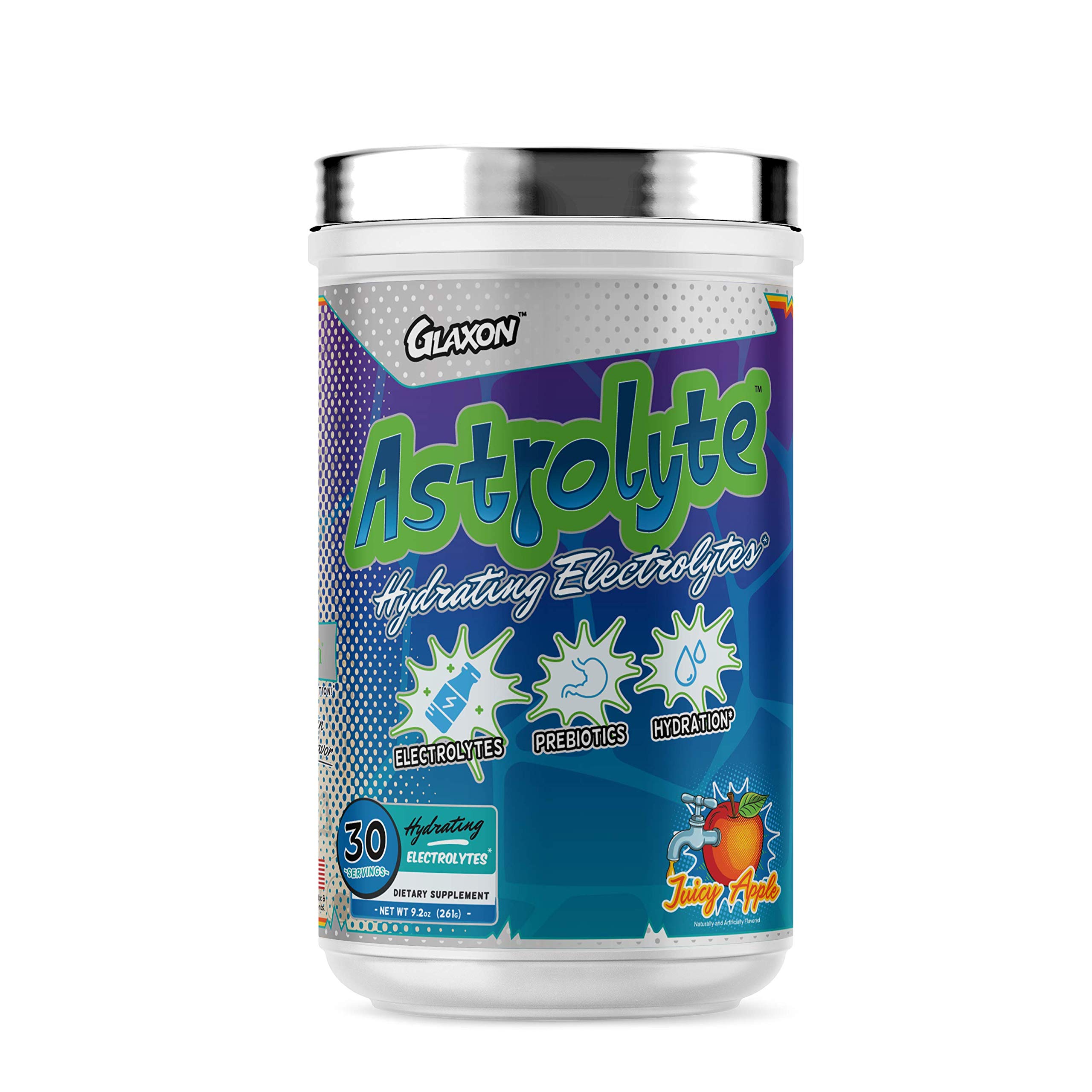 Astrolyte Hydrating Electrolytes for Men & Women by Glaxon – Electrolytes + Prebiotics + Hydration – Enhance Performance, Fluid Balance & Rehydrate The Body (Juicy Apple)