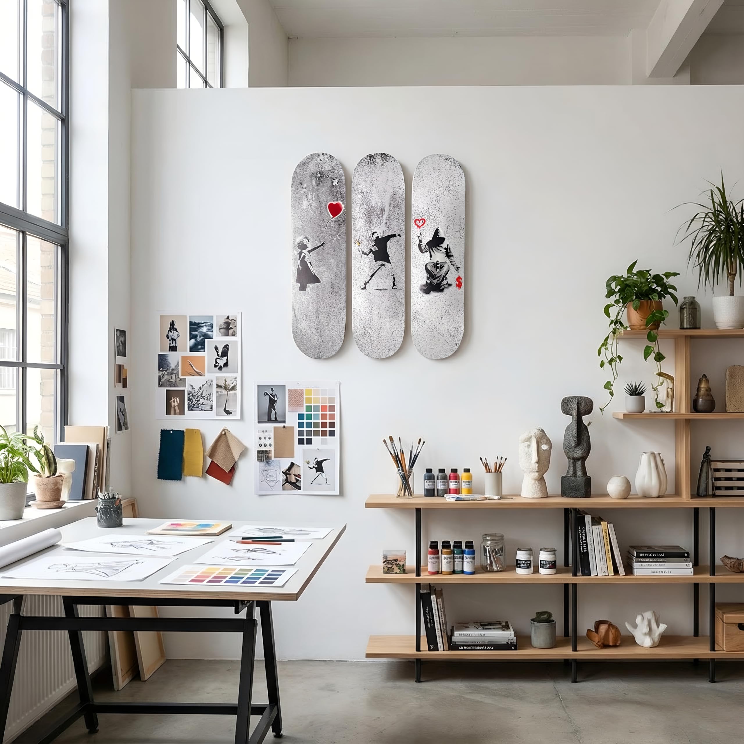 Amazon.co.jp: (バンクシー) Banksy スケートボードキャンバスウォール