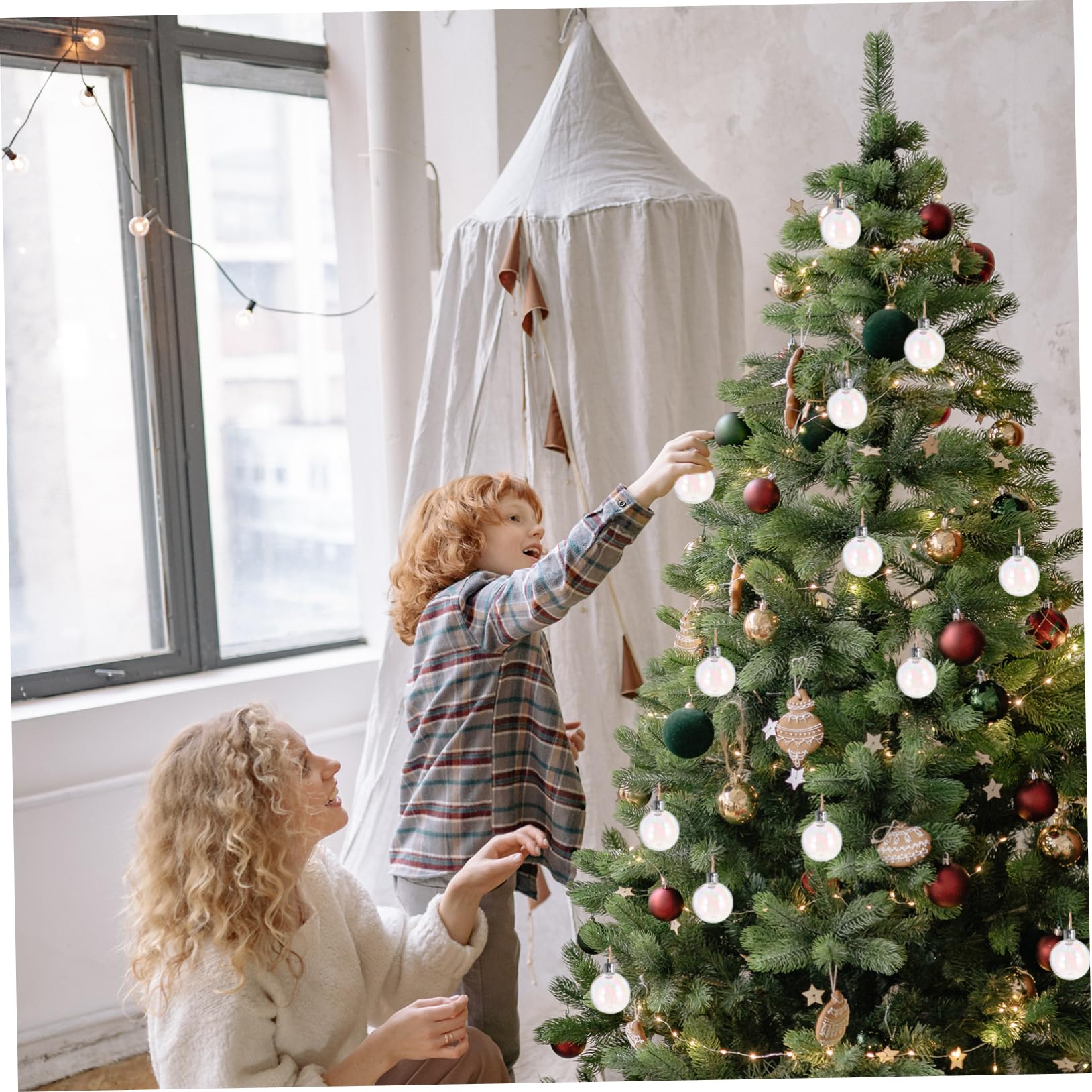 Ifundom 12 Piezas Bola De Burbujas De Adornos De Arbol De Navidad Bolas De Navidad Irrompibles Adorno Navideño De Plástico Esfera Colgante Navideña El Plastico Paseo Bola De Nieve