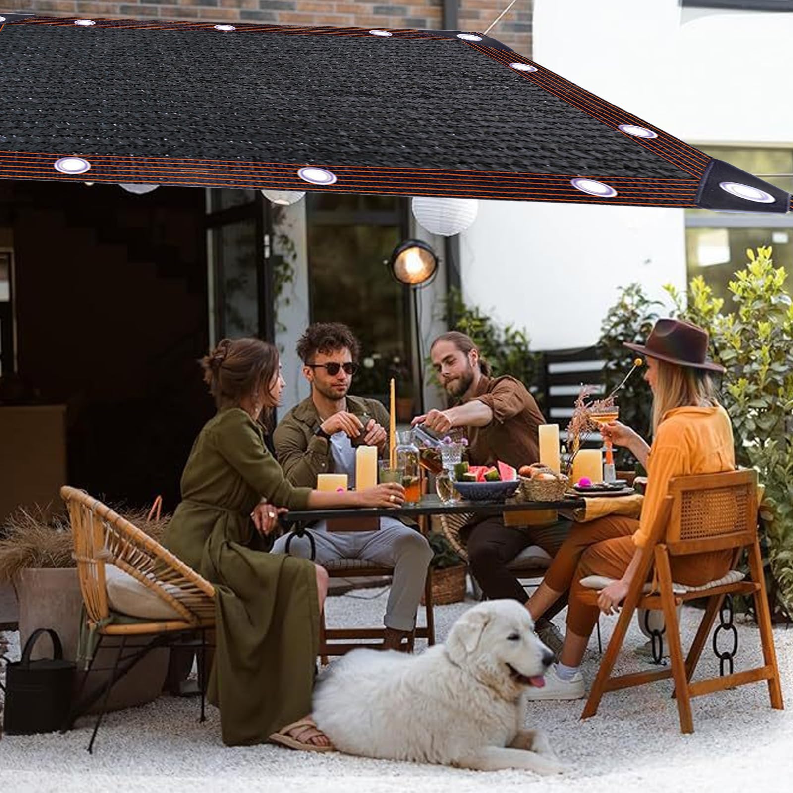 Tenda Parasole Rettangolare,Rete Ombreggiante da Giardino 3 x 6 m,Rete di Protezione Solare,Rete di Ombreggiatura con Occhielli,per Serra,Terrazzo,Piante,Pollaio