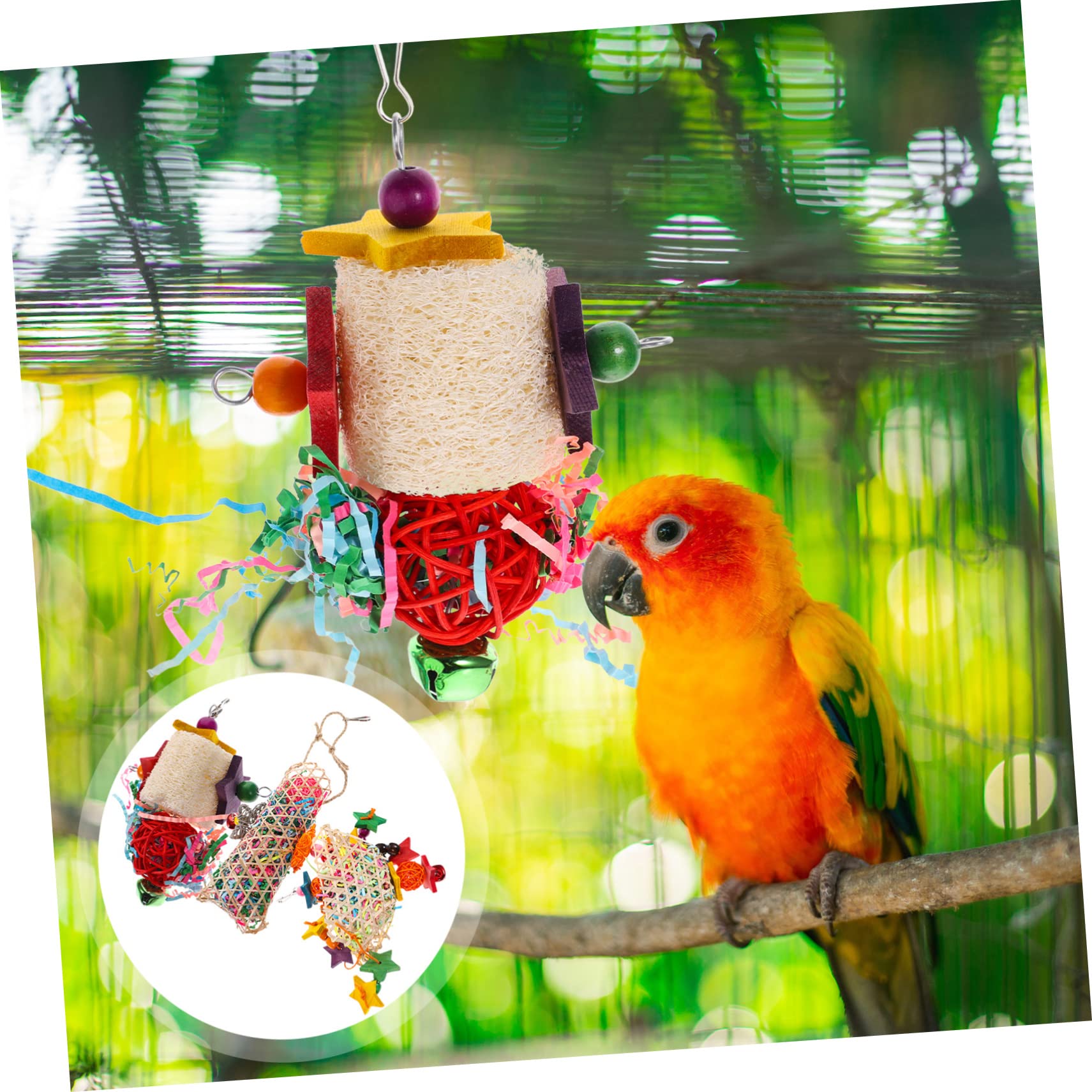 POPETPOP 6pièces Jouet à Mâcher pour Oiseaux Jouet Multifonction pour Perroquets Et Calopsittes Design Et pour Divertissement Oiseaux