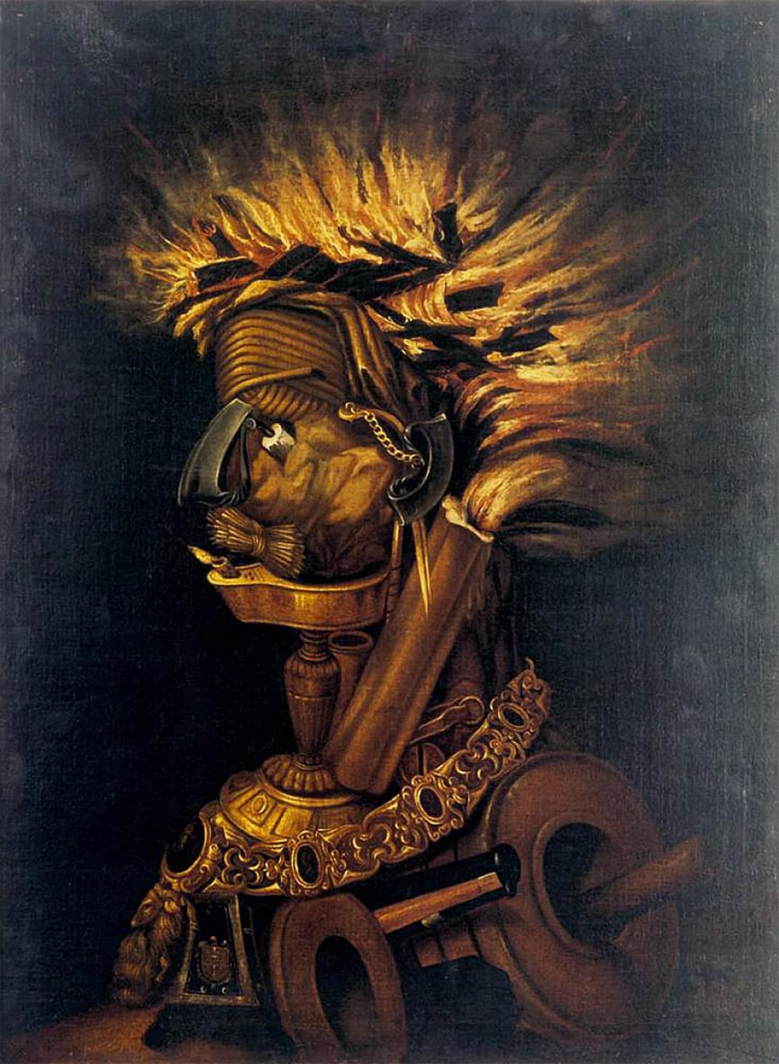SERENDIPITP Abstract Painting Mural Print Picture Wall Decor Painting Fire by Giuseppe Arcimboldo Vintage Wall Artwork for Home Decor 60x90cm