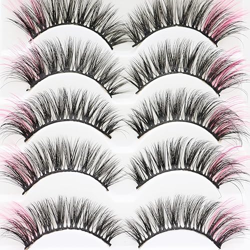 Miniatura 5 de DAODER Pestañas postizas naturales 3D suaves y reutilizables de colores, de 0.55 a 0.63 pulgadas (0.551 in0.630 in), rizo C medio, volumen completo,