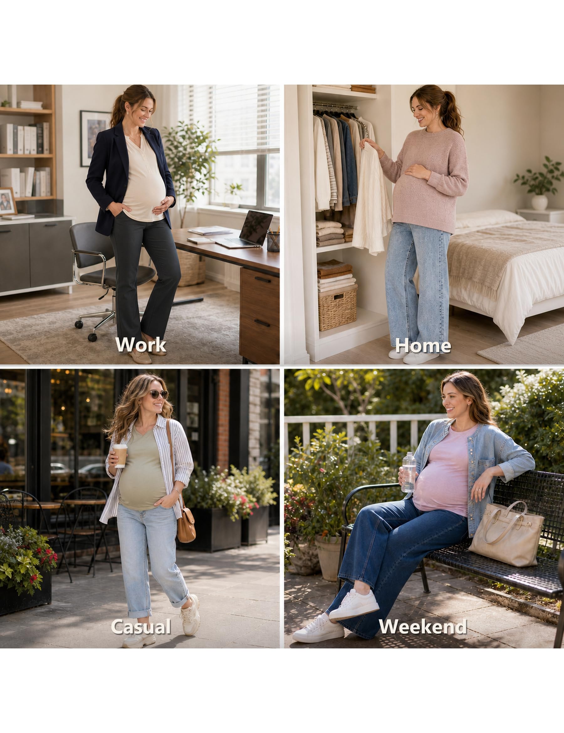 Nahtloses Bauchband mit Hosenverlängerung für Schwangerschaft und Postpartum, Umstandsshirts Kleidung Extender - - 1