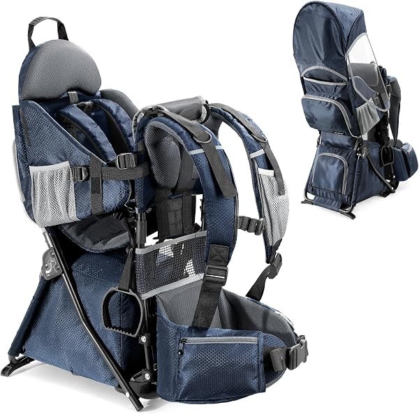 besrey Sac à dos de transport pour bébé, porte-enfant ergonomique, sac à dos de randonnée sûr pour tout-petits avec grand espace de rangement, siège enfant rembourré réglable - 1