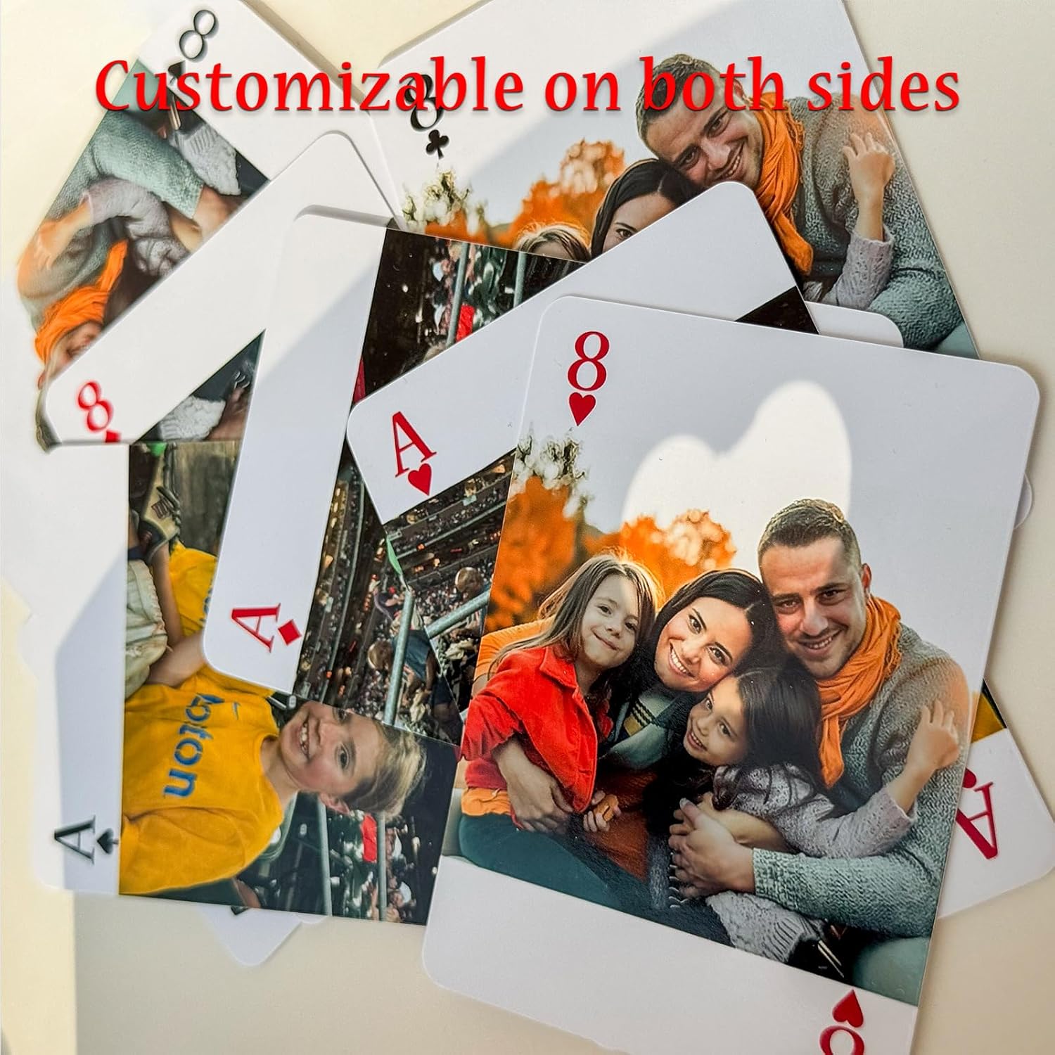 Custom Playing Cards with Photos - Personalized Deck of Playing Cards for Weddings, Anniversaries, Christmas - Print Your Memories & Create Unique Gifts Back (Both Sides)