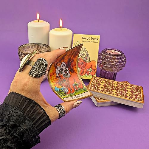 Vista 23 de Witchy Cauldron Mini baraja de cartas de tarot - Pocket Rider Waite Oracle to Go Kit con guía Mini baraja de tarot para principiantes