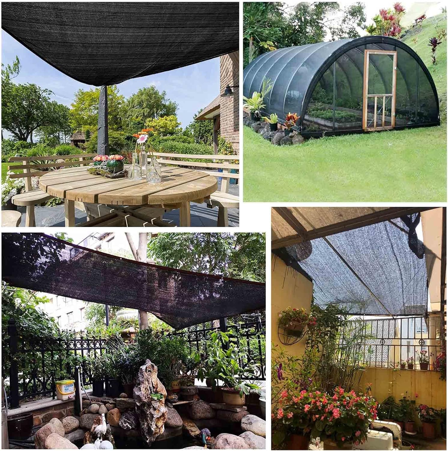 Black Plant Shade Cloth, 90%-95% Shade Netting, Heavy Duty Sun Shade Nets, Windproof Shade Sail, Anti-Aging, Very Suitable for Terrace, Lawn, Flower, Greenhouse,Black-2x8m(6.6x26.2ft)