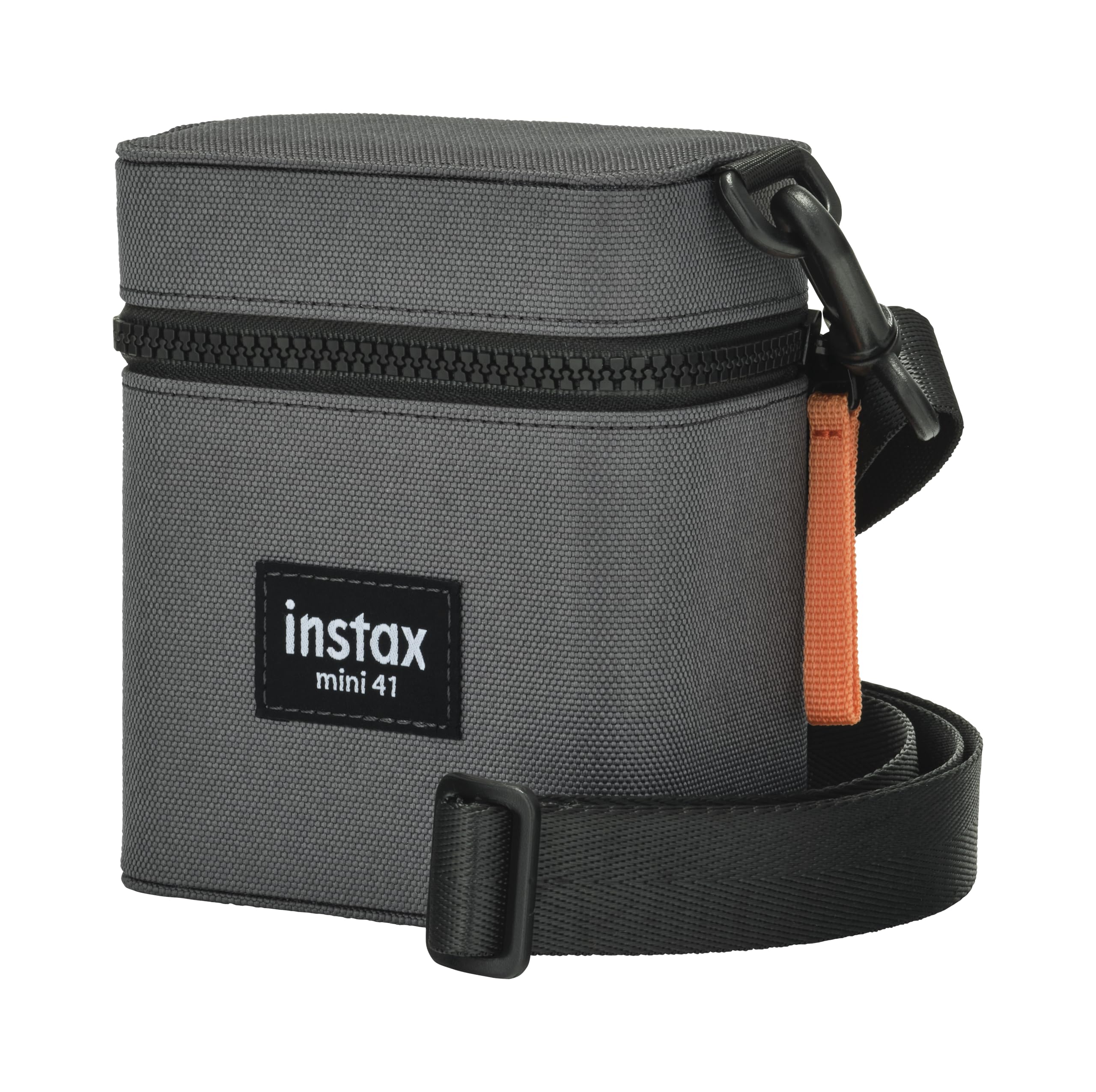 instax Mini 41 etui na aparat błyskawiczny z paskiem na ramię, zapinaną na zamek błyskawiczny etui na aparat i tylną kieszenią foliową, wykończone hartowaną tkaniną Charcoal Grey