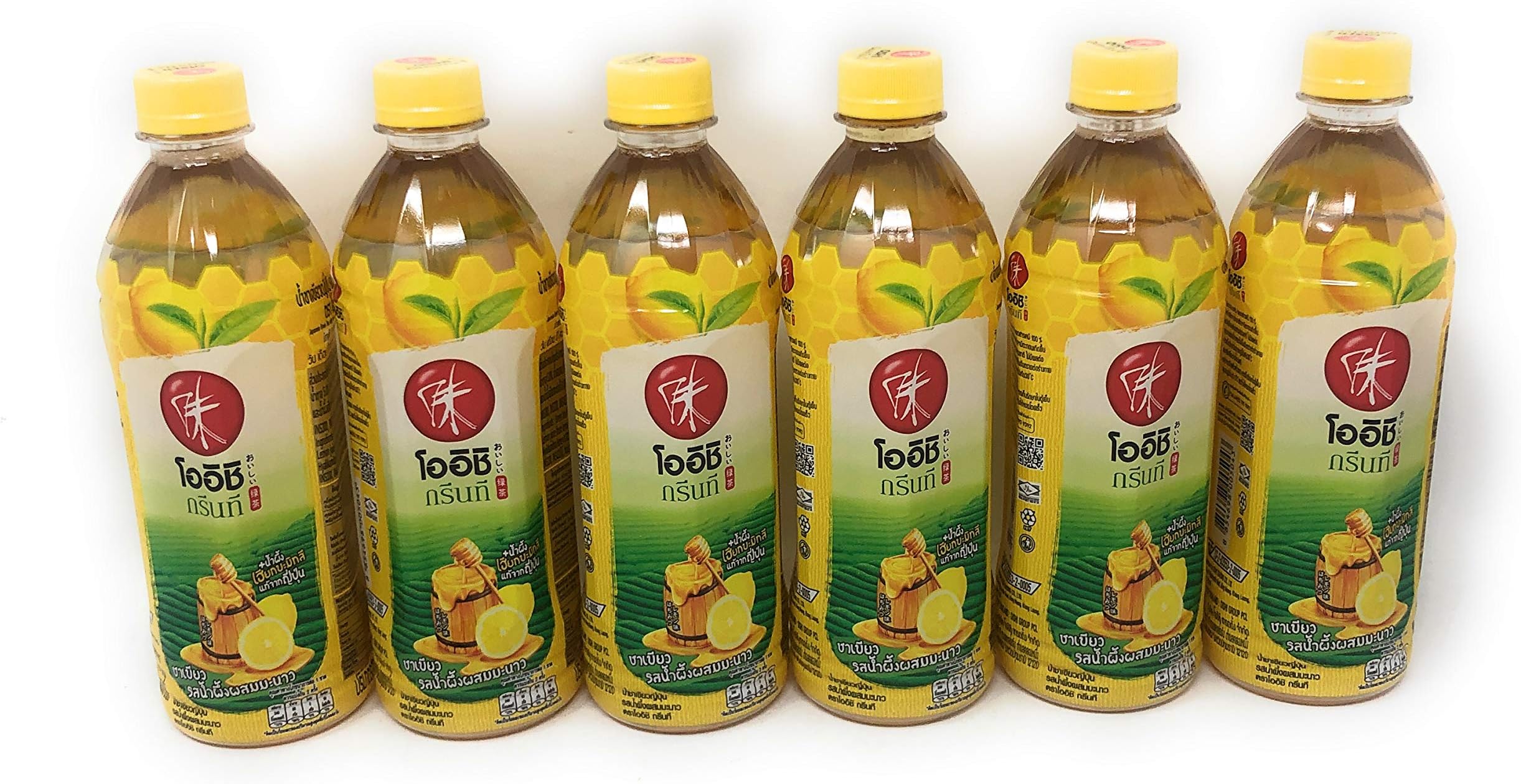 Oishi Green Tea Honey Lemon 250mL, 6 Pack