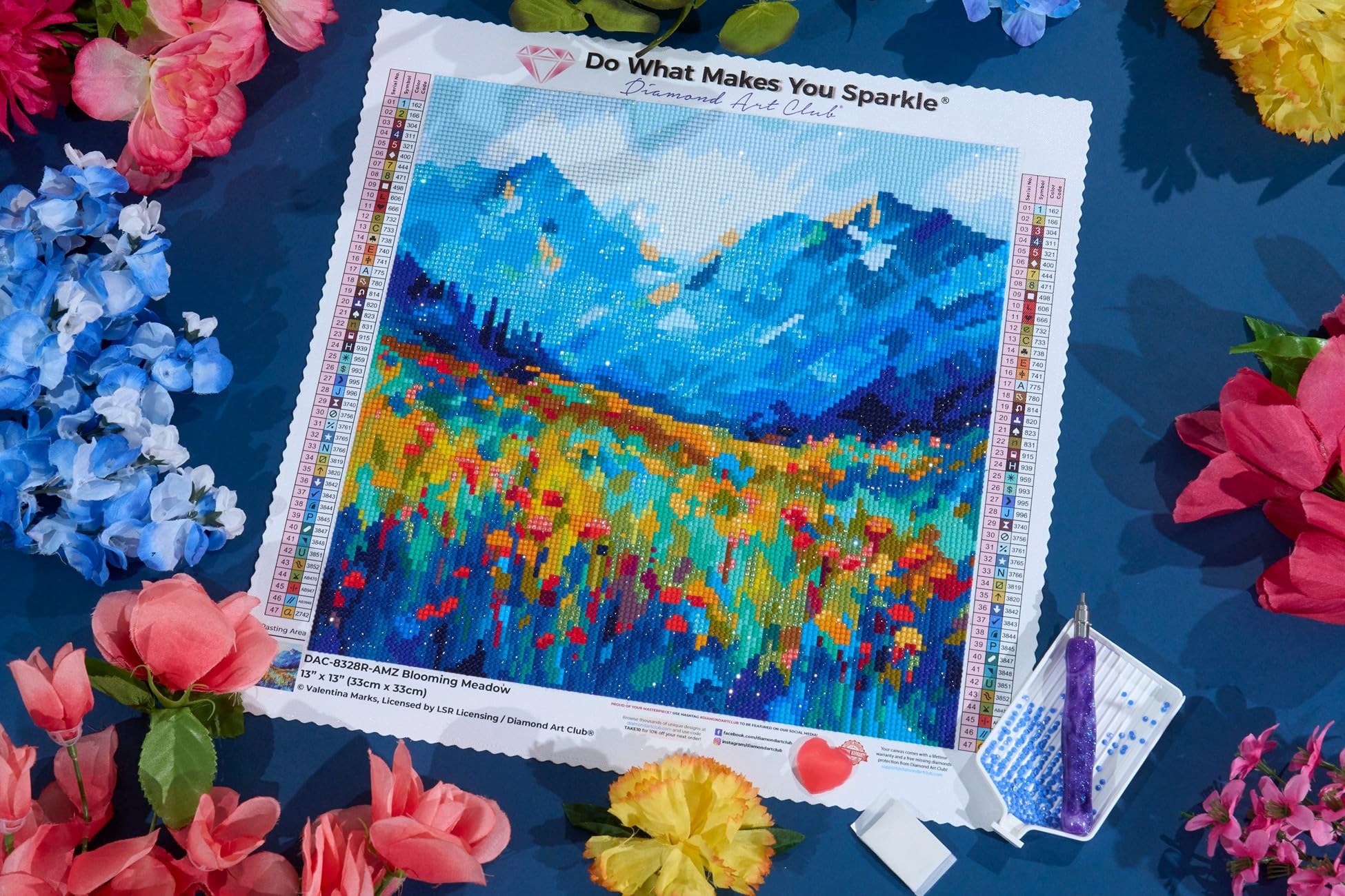 DIAMOND ART CLUB Blooming Meadow Diamond Painting Kit, Fun DIY