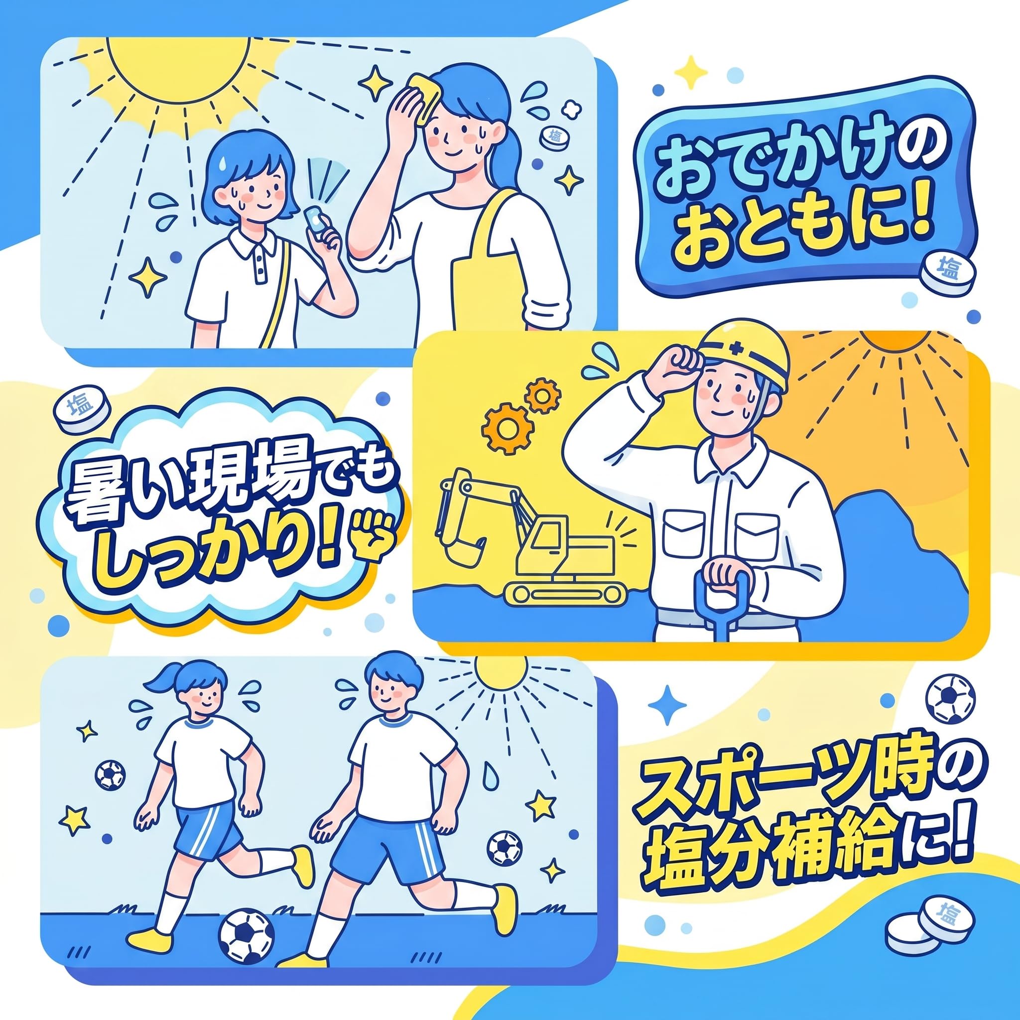 Amazon.co.jp: カバヤ 塩分チャージタブレッツ スポーツドリンク味