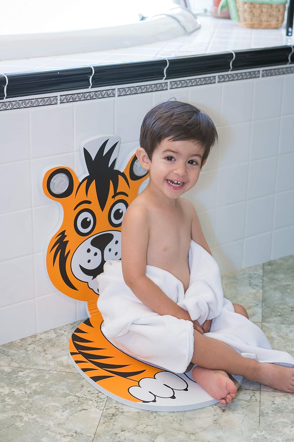 Baby Bath Time Drying Mat (Tiger) Great for Newborn Baby to Toddler. The Baby Bath mat/Baby Bath seat Made for Safely Drying Your Baby.