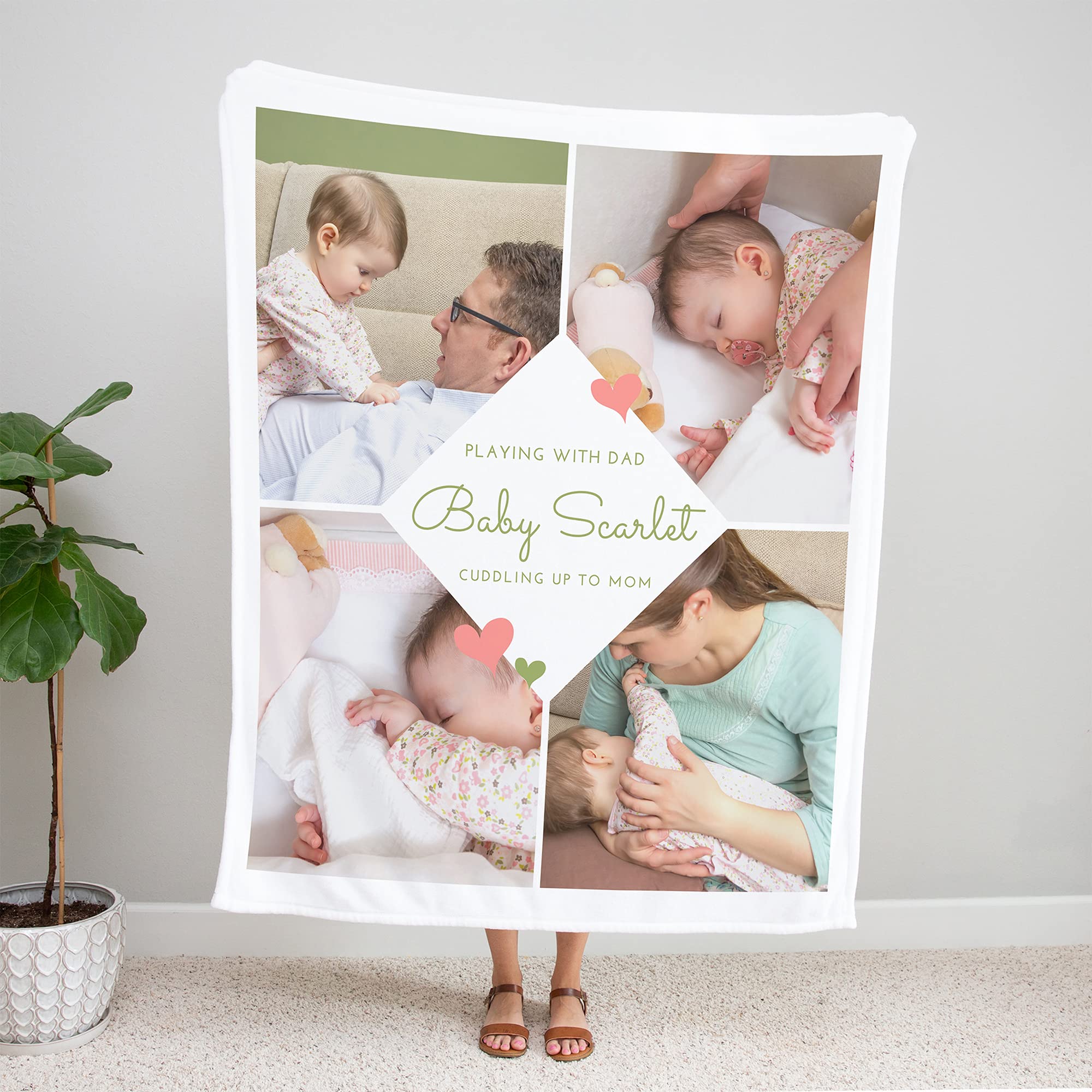Manta de bebé personalizada con nombre personalizado, manta de collage de fotos, manta familiar, manta de forro polar personalizada, manta de bebé personalizada con nombre y foto manta familiar