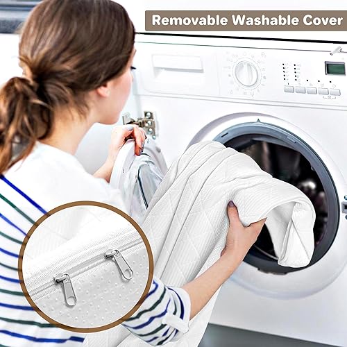 Miniatura 6 de Cistny Cubrecolchón de espuma viscoelástica, tamaño individual de 3 pulgadas, cubrecolchón de espuma individual para aliviar la presión del dolor de