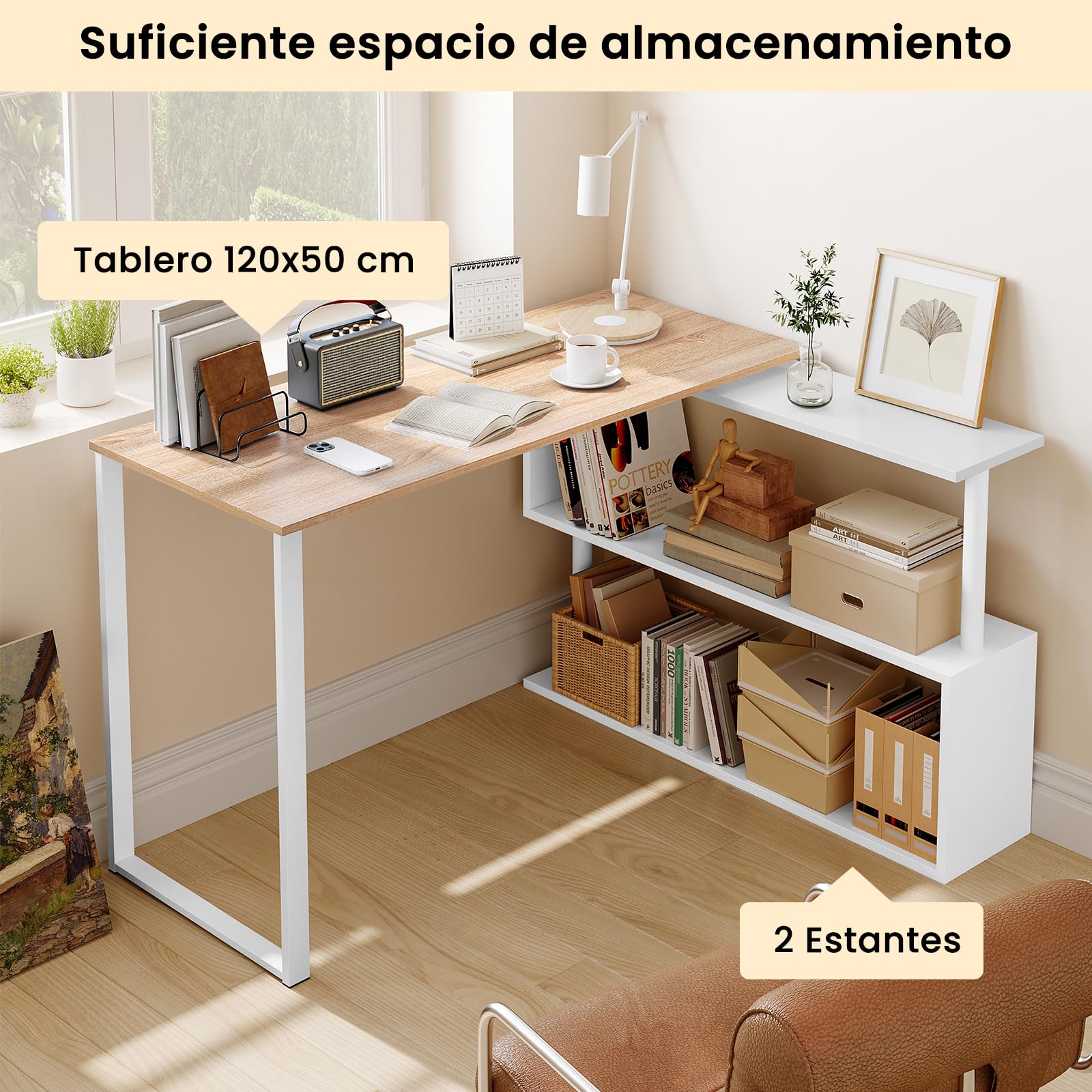 WOLTU Escritorio en L, Mesa Esquina