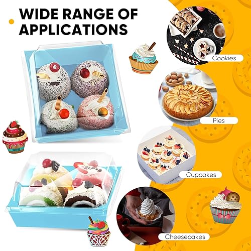 Miniatura 3 de Paquete de 100 cajas de charcutería con tapas transparentes, regalo de San Valentín, cajas para galletas de 5 pulgadas, estuches desechables para