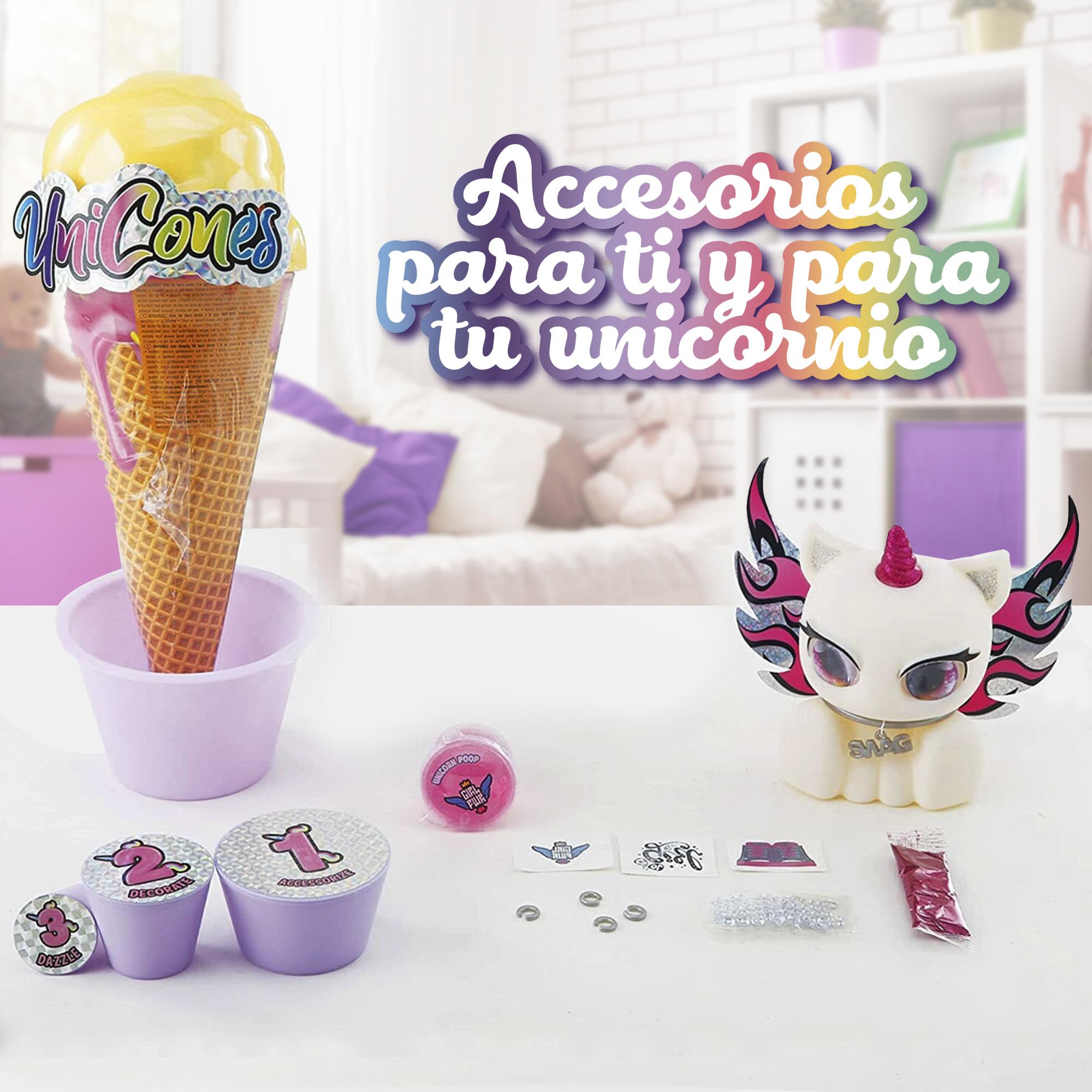 Bizak Ice Surprise Serie 3, Conos de Helado con Unicornios Ultra- Metalizados, con más de 8 sorpresas para Hacer unboxing y Descubrir, customizables y con Slime, (64261234-1)