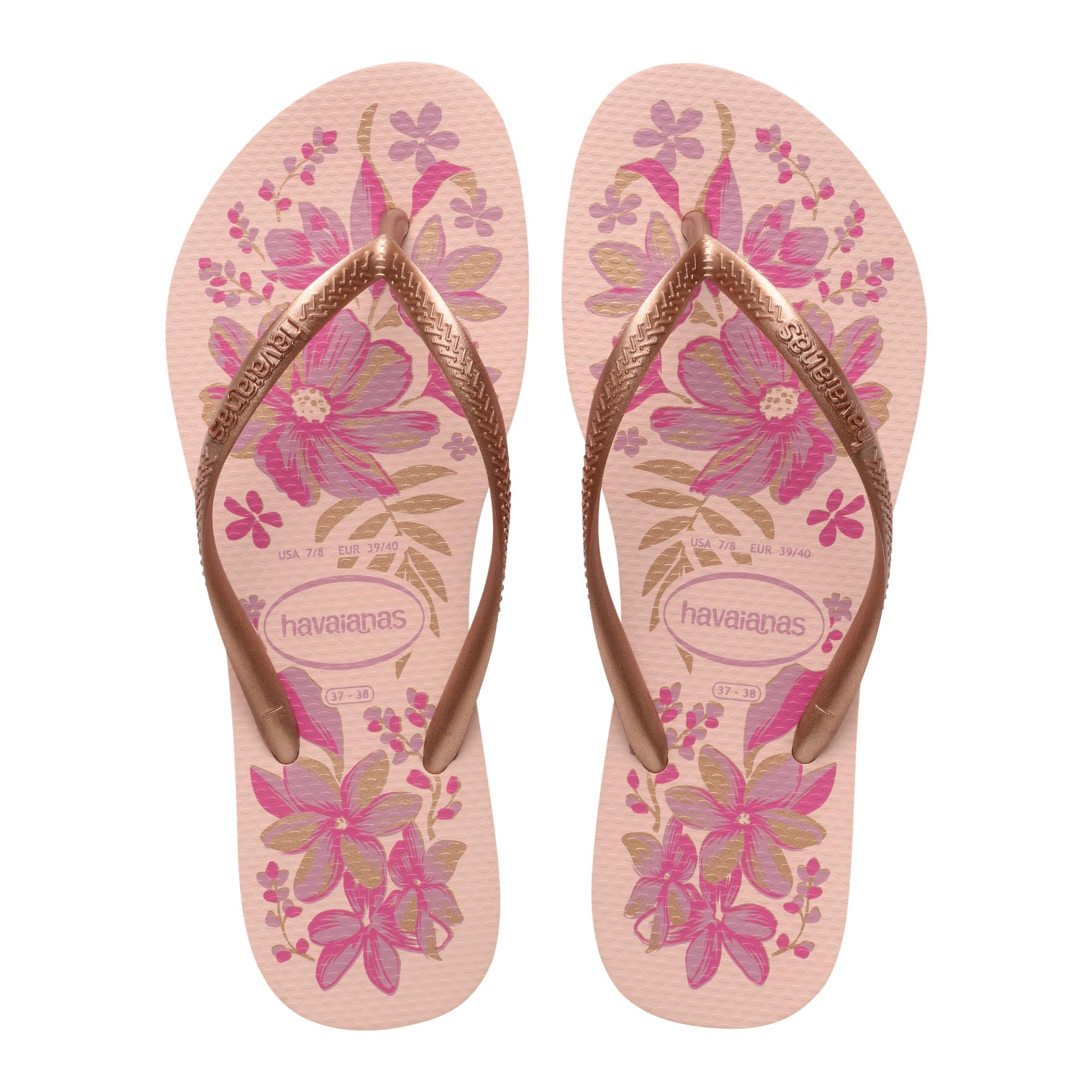 Havaianas Women's Slim Organic Flip-Flop, Pink Gold, 4.5/5 UK
