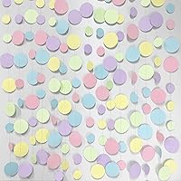 Vista 15 de Guirnalda de 46 pies de puntos circulares azul marino, negro y plateado, serpentina de lunares azul real y negro para cumpleaños, graduaciones