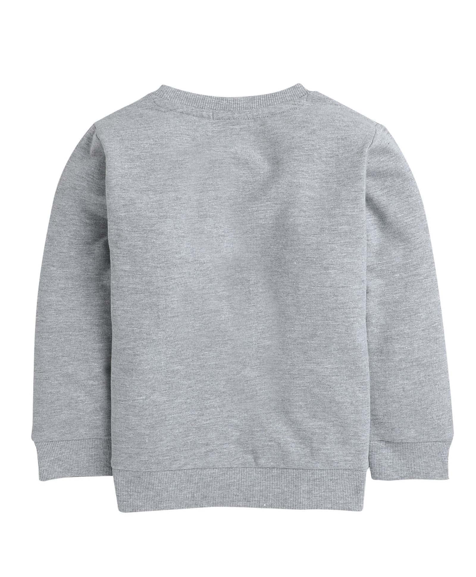 MINITATU Grey Melange Boys French Terry Sweatshirt Age - 5-6 Years (MT-3275J-AN)