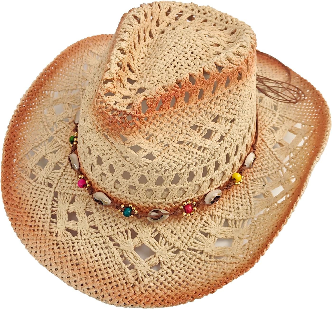 Women's Men's Western Straw Cowboy Hat Cowgirl Woven Sun Hat Cowboy Hat-Style 1
