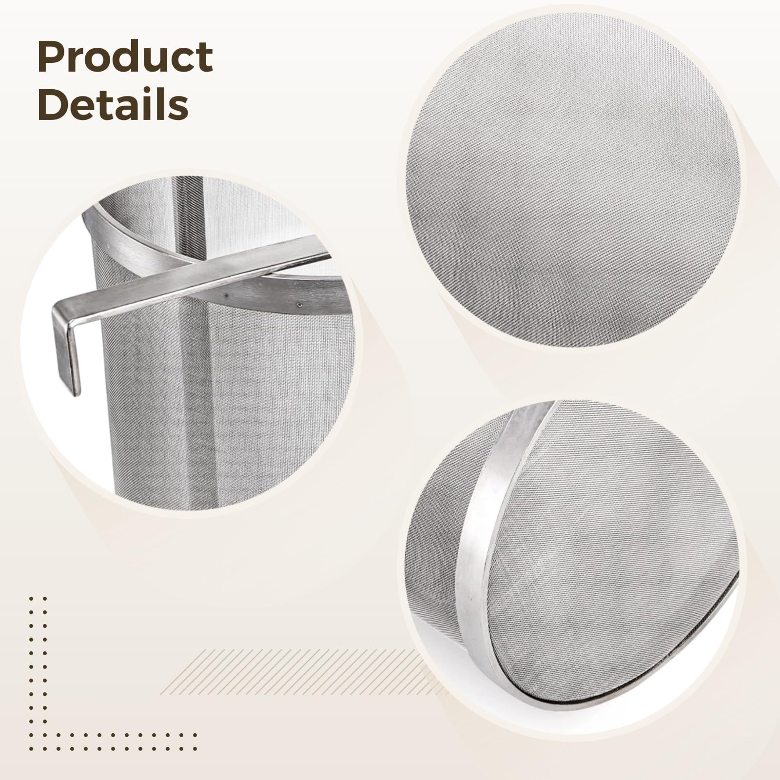 Premium Spider Strainer Stainless Steel, 10 Cm X 25 Cm, Perfect for Brewing, Filtration Tool for Beer and Wine, High-Performance Kitchen Tool