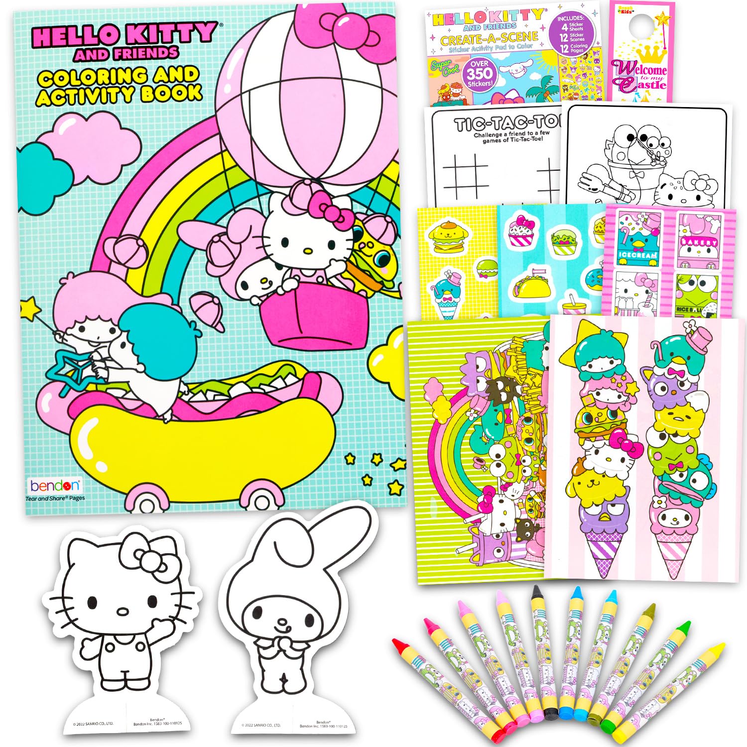 Hello Kitty Set di attività definitive - Pacchetto di arti e mestieri con libro da colorare, adesivi, giochi, puzzle, disegni e altro ancora | Hello Kitty Activities per ragazze, bambini